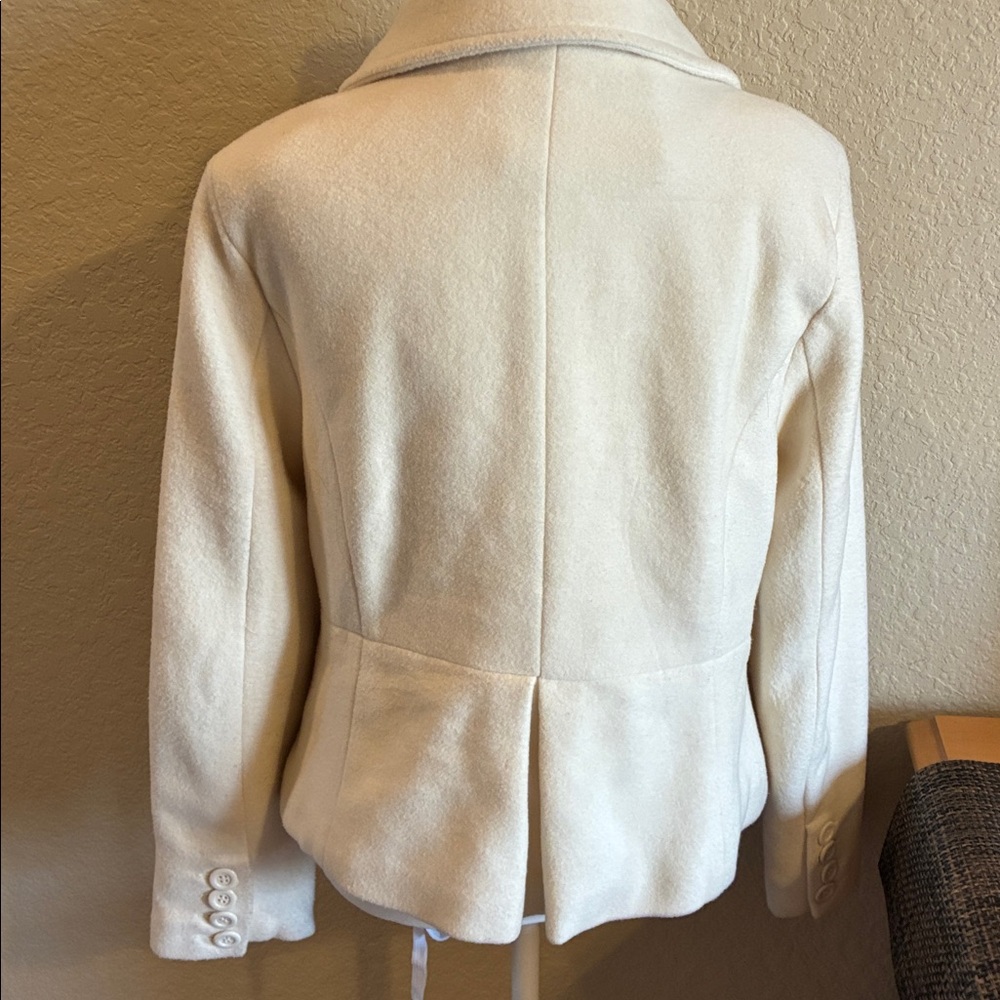 Paparazzi Wool blend winter white short double breasted blazer coat. - Picture 5 of 8
